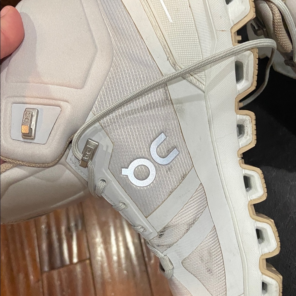 On Women's Cloudrock Waterproof Mid-Top Athletic Boots in Off-White - Picture 7 of 9